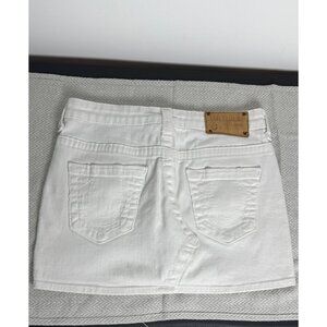 True Religion Mini Skirt Womens 27 White Jean Grunge Y2K Punk Coquette